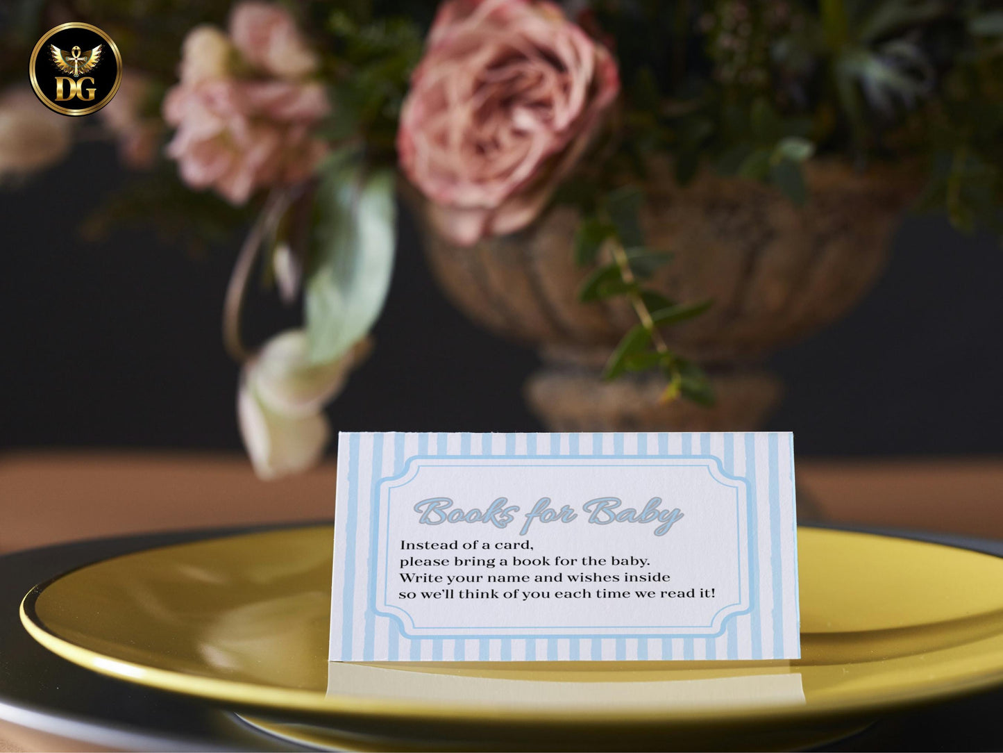 Blue Baby Shower Invitation Bundle, Editable Canva Template Boy Baby Shower Invite with Diaper Raffle Book for Baby Cards Printable Download