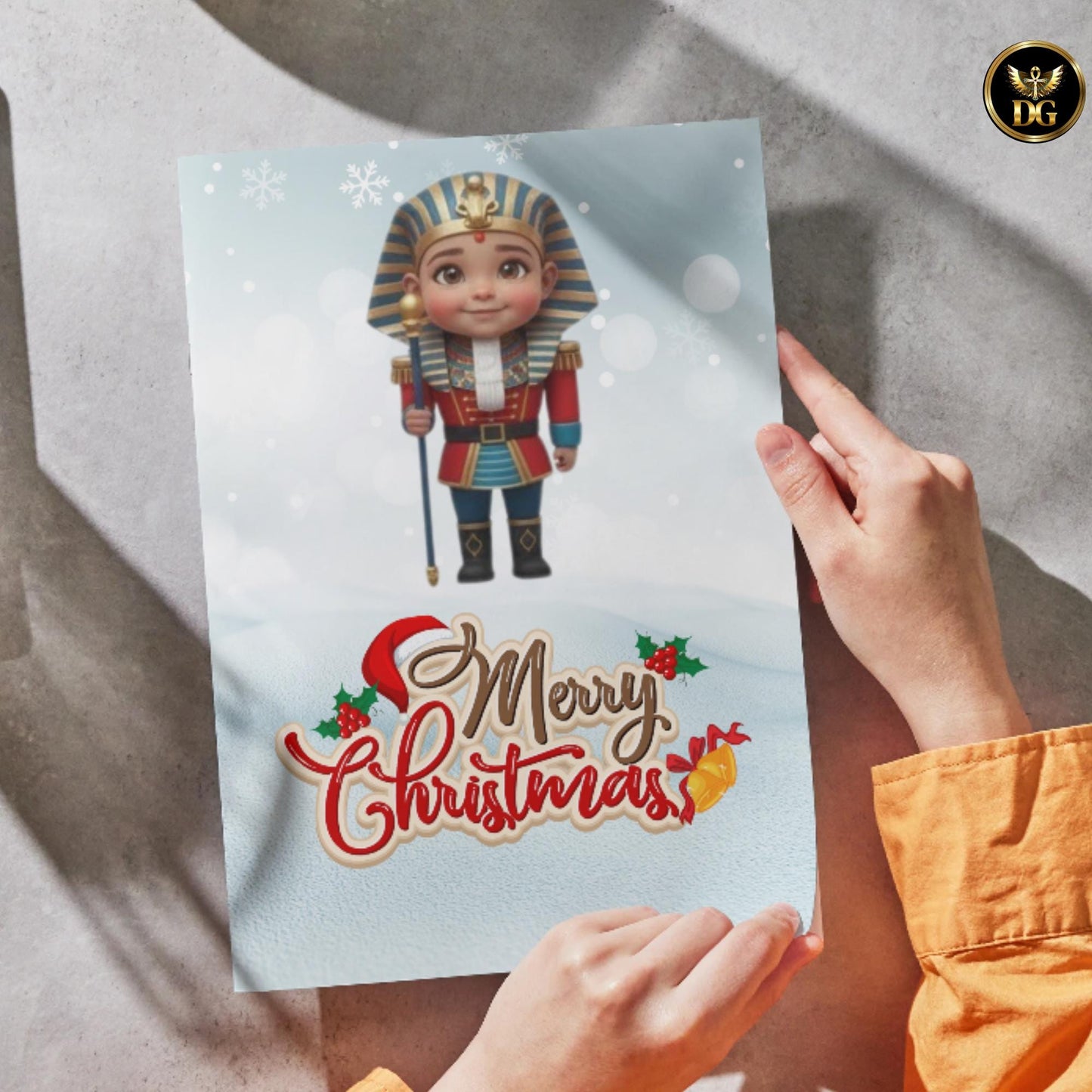Bundle of 8 Cute Pharaoh Baby Christmas Cards – Boy & Girl Edition – Editable Canva Templates – Instant Download
