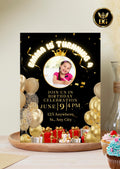 Black and Gold Birthday Invitation Template: Editable Party Invite (Digital Download, Canva Template)Printable Invitation Template Editable