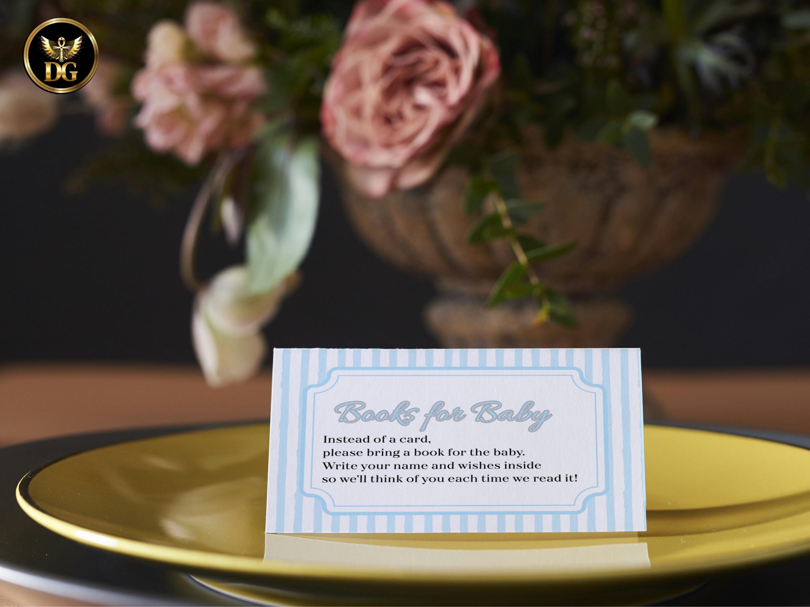 Blue Baby Shower Invitation Bundle, Editable Canva Template Boy Baby Shower Invite with Diaper Raffle Book for Baby Cards Printable Download