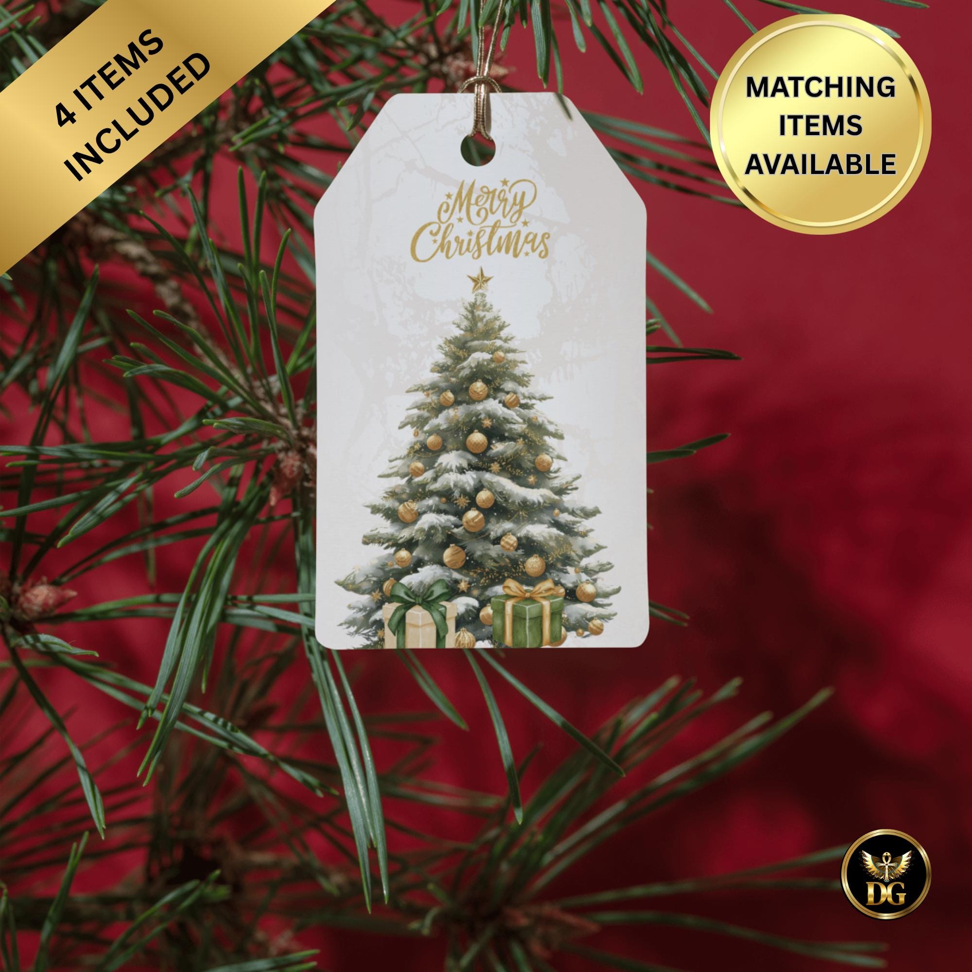 Bridal Shower Christmas Bundle ‘Tis The Season To Be Married Gold Tags Cupcake Toppers Bottle Labels Food Signs Elegant Winter Wedding Decor