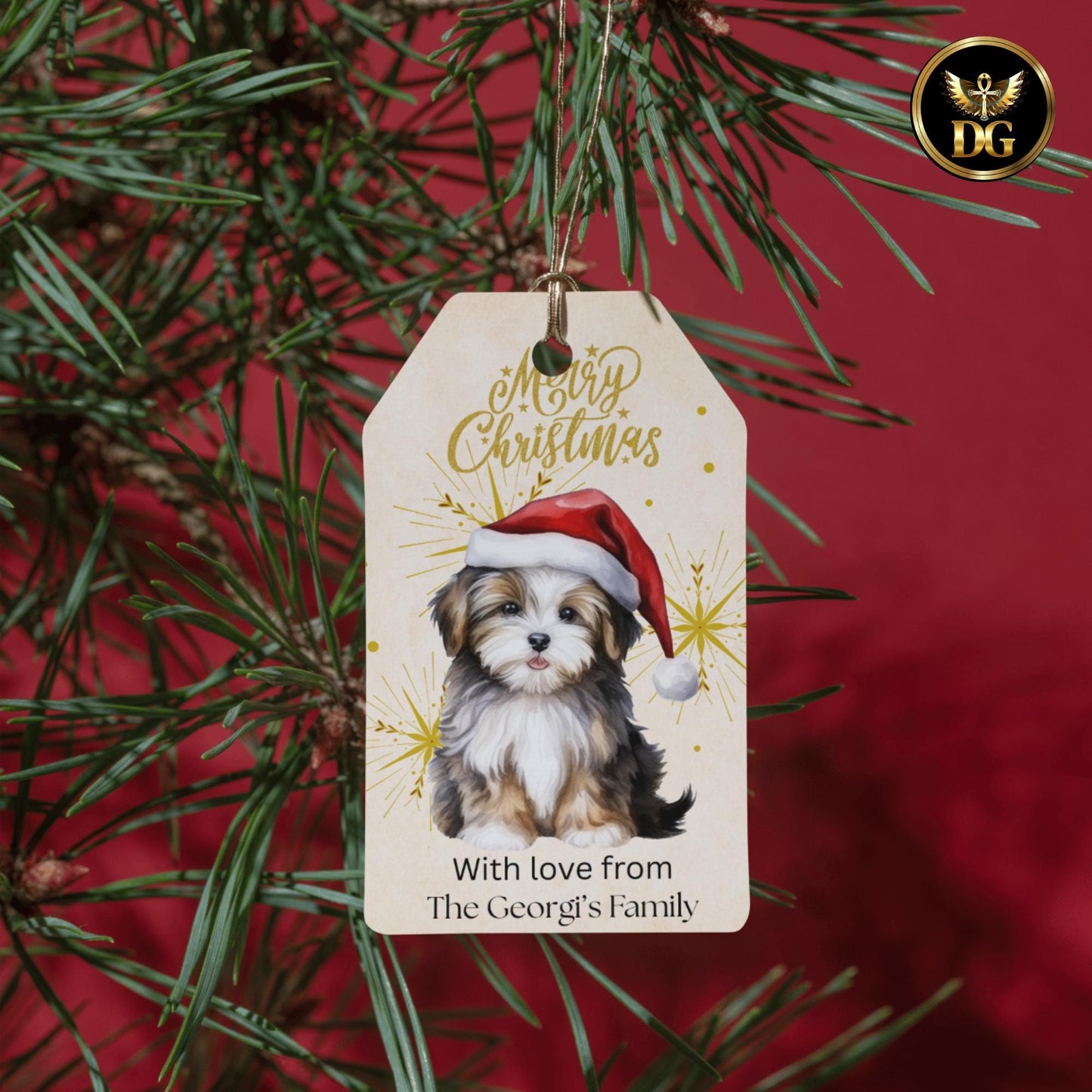 Christmas Dog Gift Tags Printable | Cute Puppy Holiday Tags | Merry Christmas Label Template | Editable Canva Pet Xmas Gift Tag Sheet