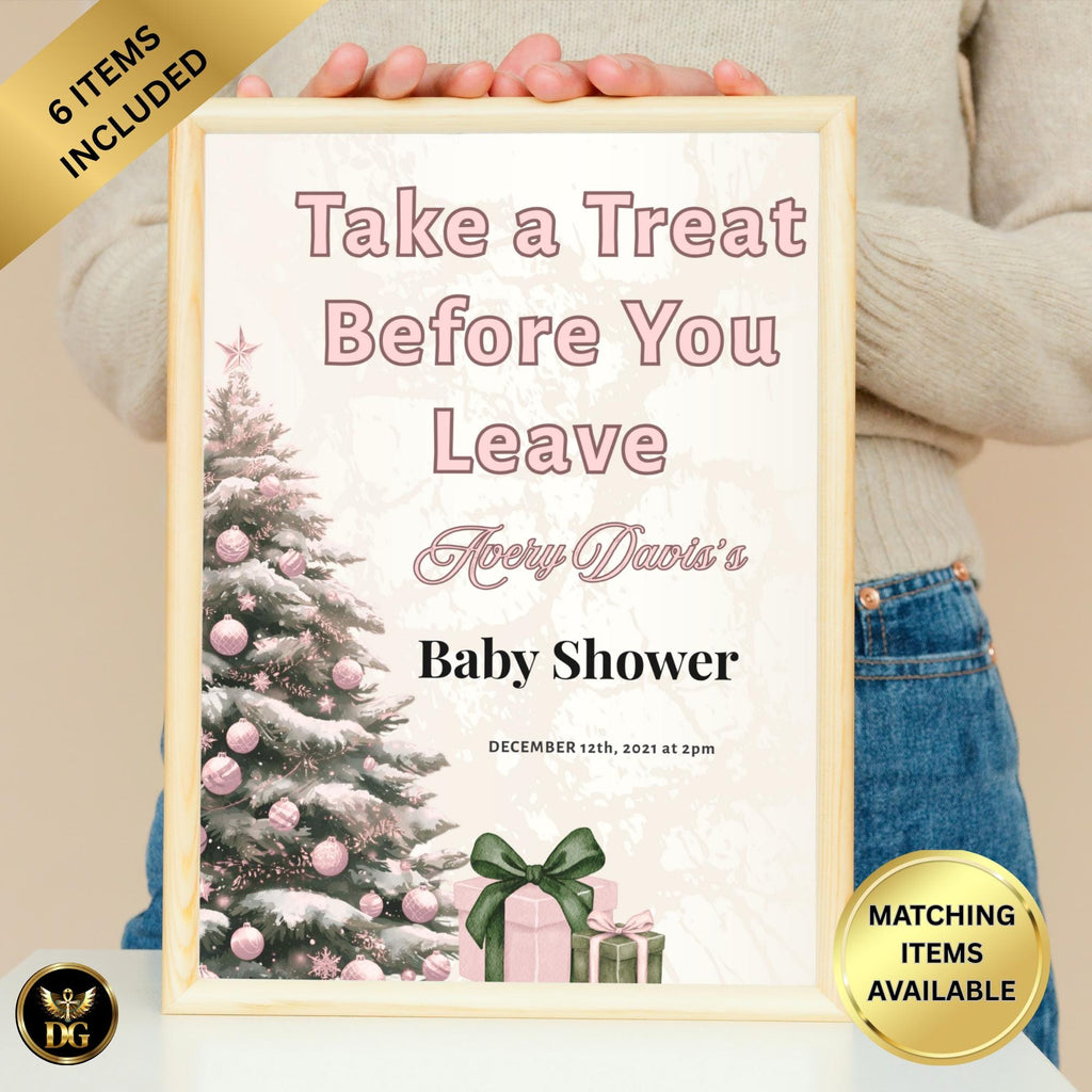 Baby It’s Cold Outside Christmas Baby Shower Signs Bundle | 6 Editable Canva Templates | Welcome & Table Signs | Matching Items Available