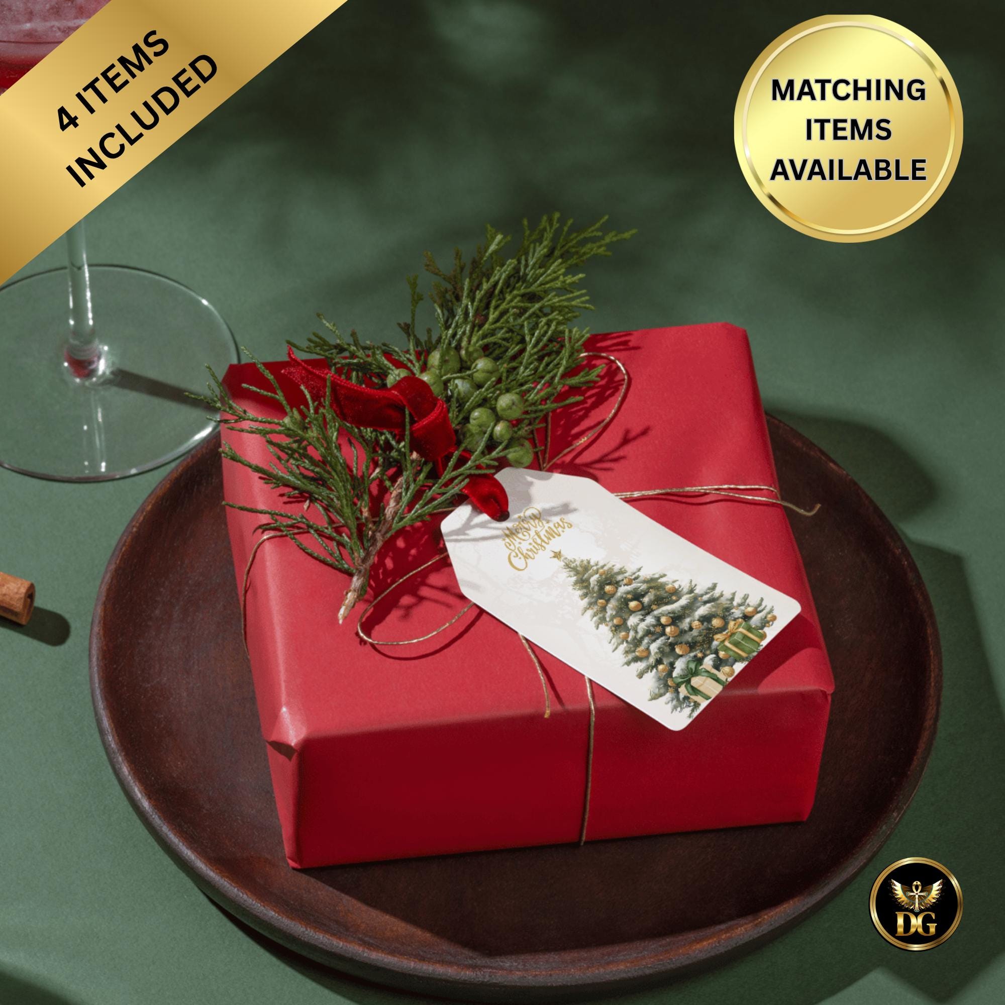 Bridal Shower Christmas Bundle ‘Tis The Season To Be Married Gold Tags Cupcake Toppers Bottle Labels Food Signs Elegant Winter Wedding Decor