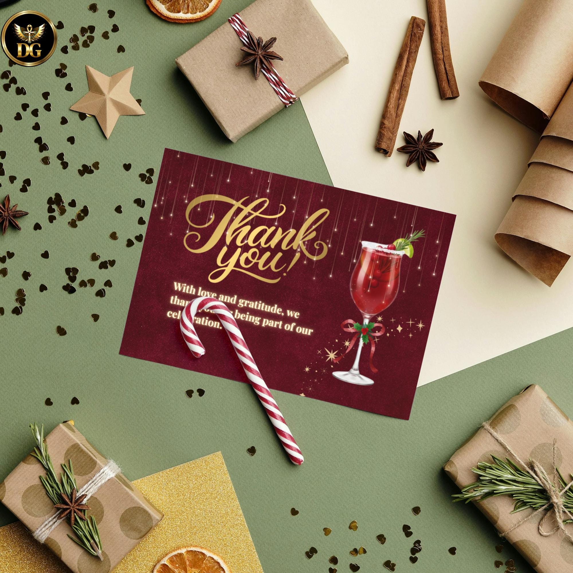Burgundy Crimson Velvet & Golden Sparkle Cocktail Party Invitation bundle | Luxury Christmas Canva Template for Elegant Holiday Celebration