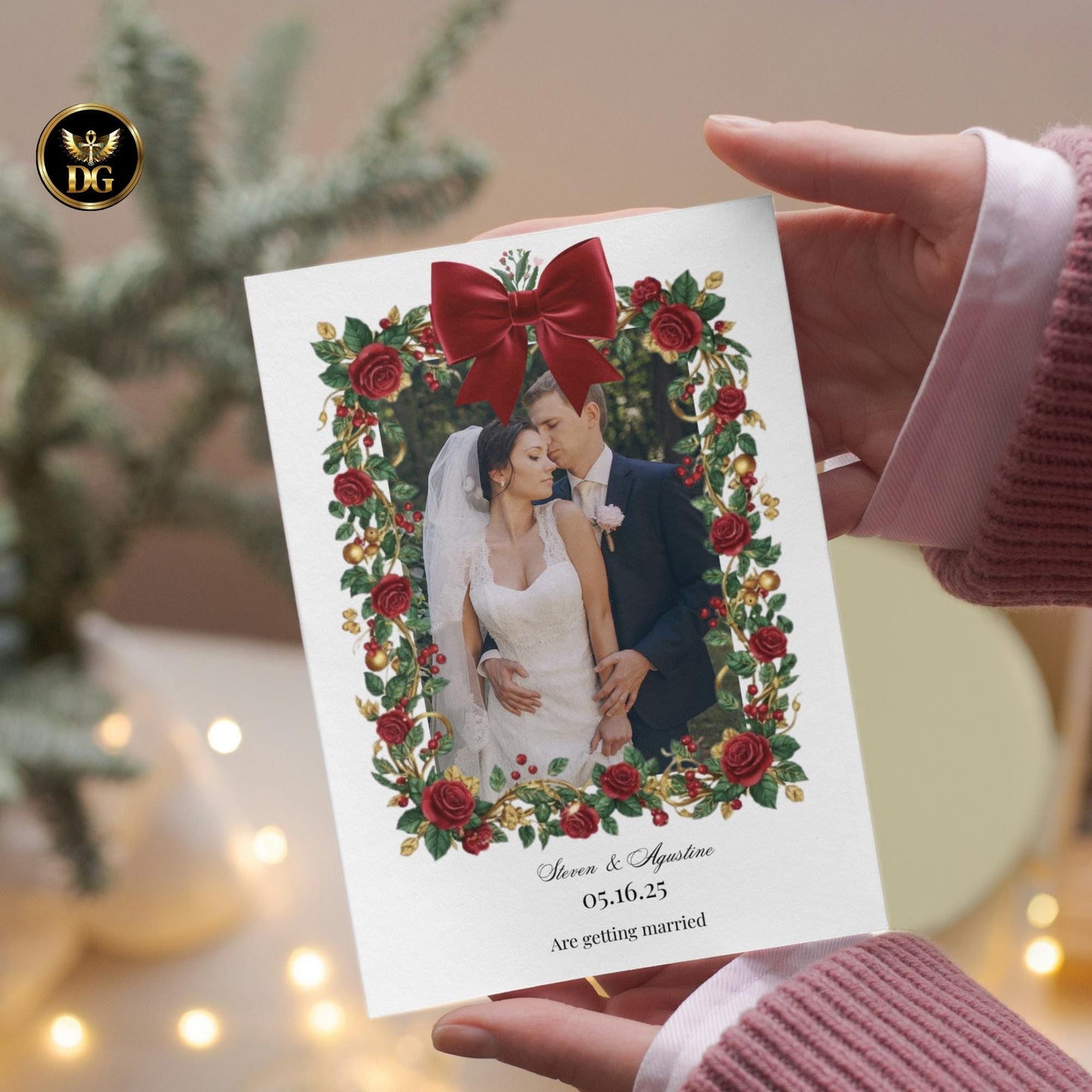 Burgundy Velvet & Berry Christmas Wedding Invites, Luxury 8-Piece Canva Template, Editable Holiday Marriage Invitation Suite with Tassel