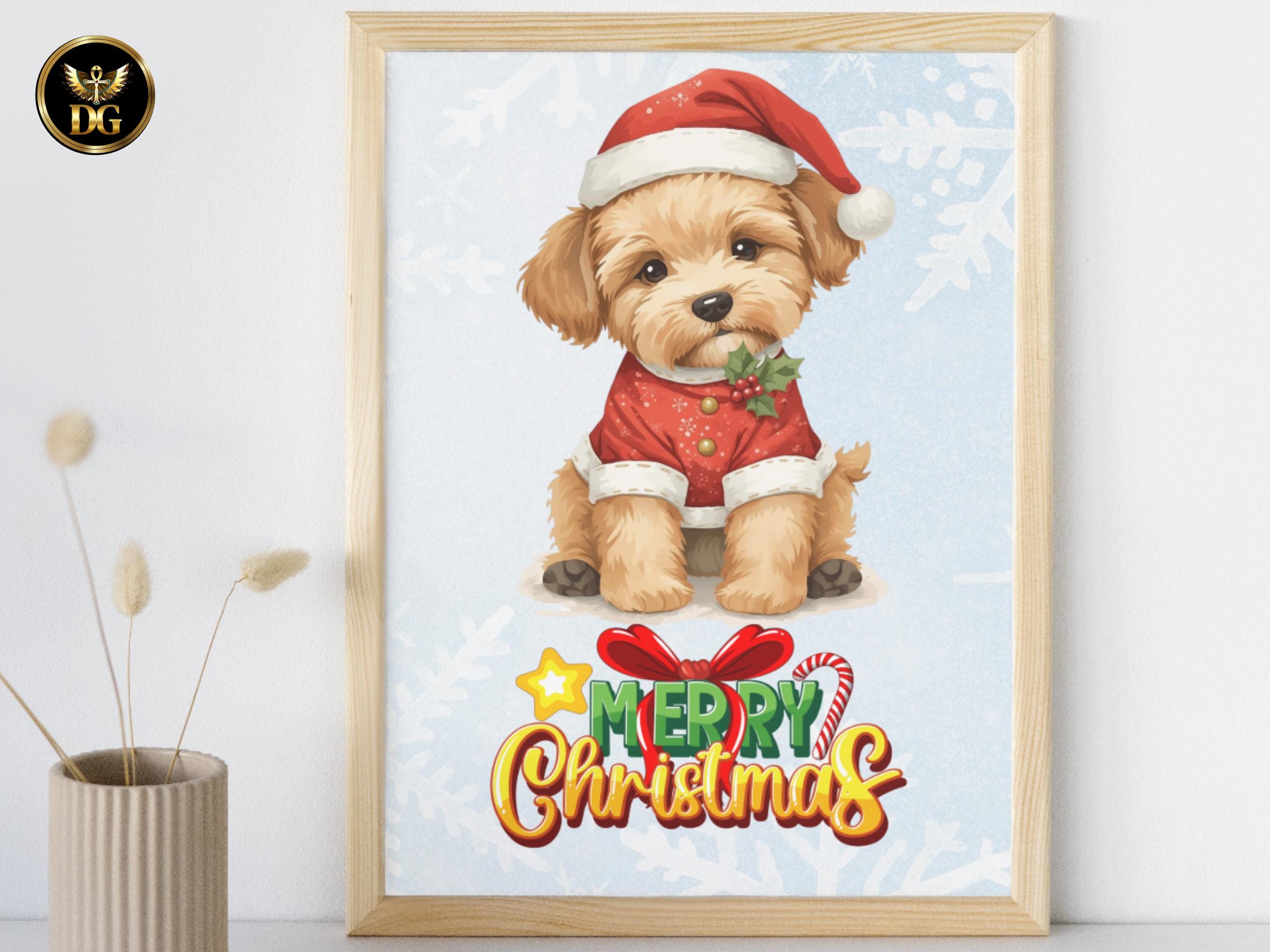 Bundle of 8 Adorable Christmas Dog Greeting Cards – Editable Canva Templates – Instant Digital Download