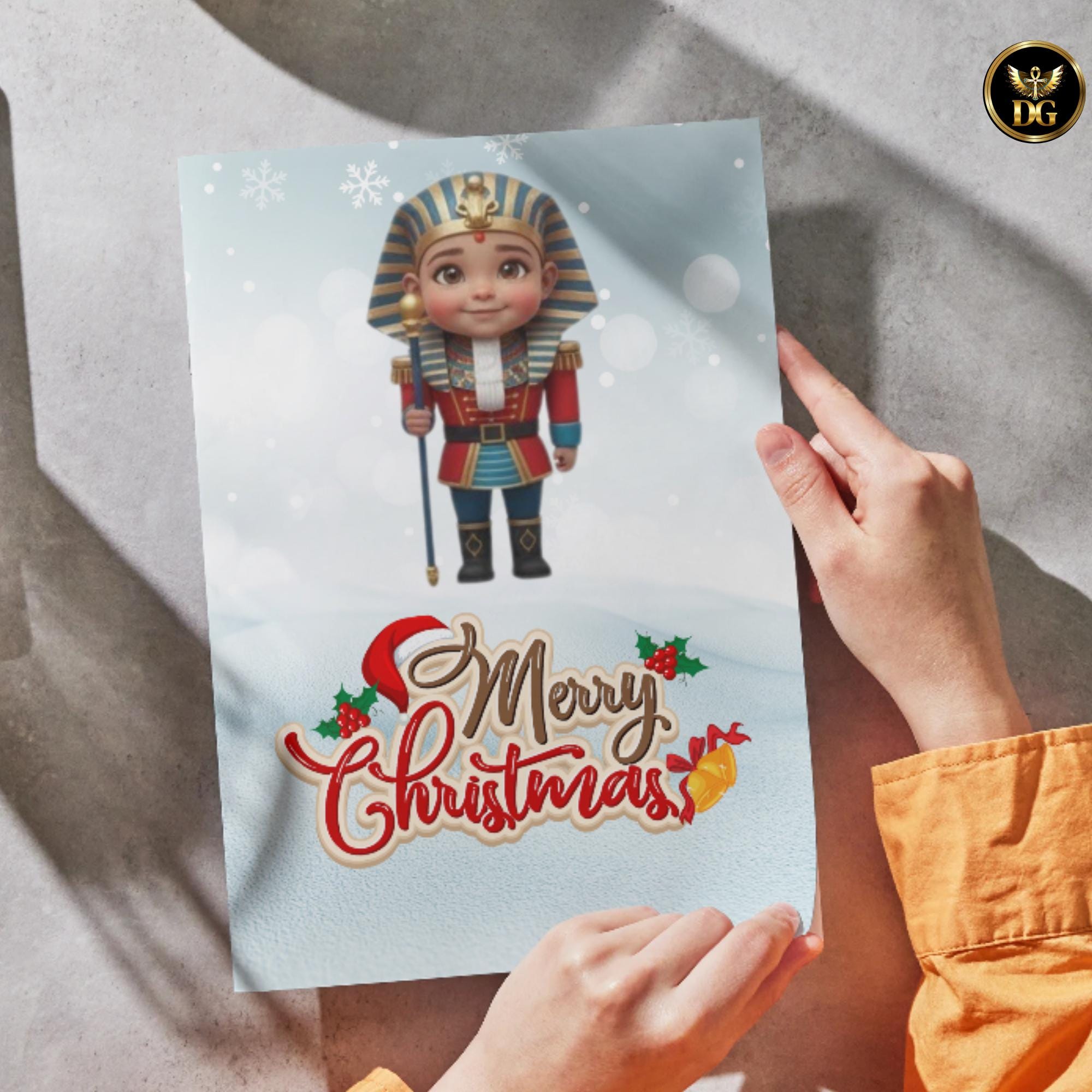 Bundle of 8 Cute Pharaoh Baby Christmas Cards – Boy & Girl Edition – Editable Canva Templates – Instant Download