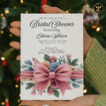 Blush Pink Bow Bridal Shower Invitation Bundle Cream Gold Floral Template | Editable Canva Wedding Shower Invite | Printable Stationery Set