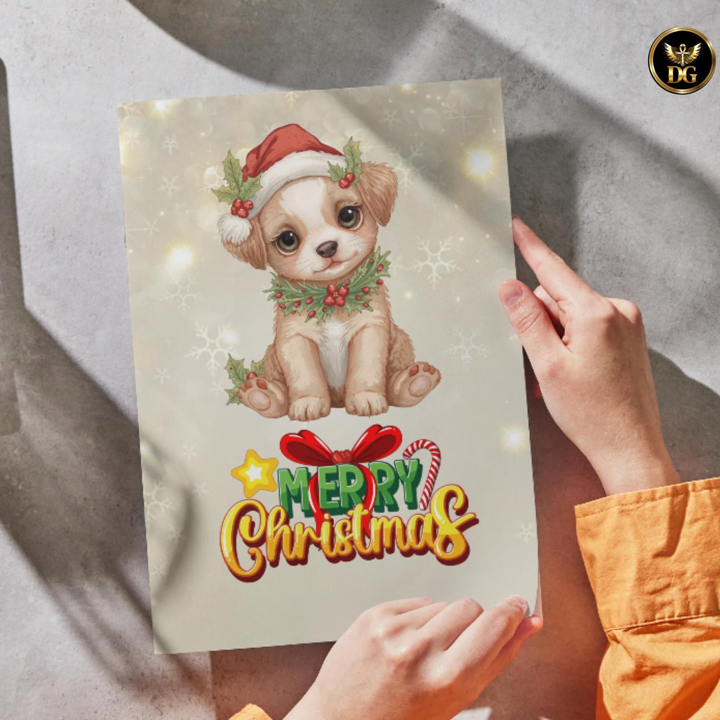 Bundle of 8 Adorable Christmas Dog Greeting Cards – Editable Canva Templates – Instant Digital Download