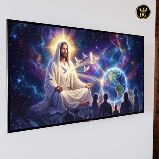 Spiritual Christ Art – Christ Consciousness & Divine Awareness Digital Print - Digital Wall Art, 5 Landscape PNG Sizes, AI-Generated