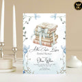 A New Chapter Begins Bridal Shower Invitation, Baby Blue Book Lover Bridal Shower, Literary Romantic Printable Invite 5x7