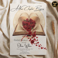 A New Chapter Begins Bridal Shower Invitation | Red Rose Heart Book Invite | Vintage Literary Bridal Shower | Editable Printable Digital
